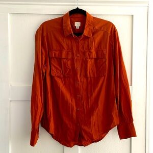 A New Day button down burnt orange color shirt super soft and light weight